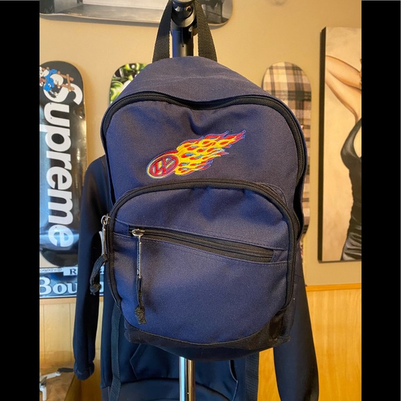 Vintage 90’s flaming Volkswagen logo backpack mini retro GTI JDM golf beetle VW - Picture 1 of 7
